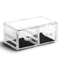 BINO THE MANHATTAN SERIES Acrylic Makeup Drawer Organizer- 2 Drawer Short | Clear Beauty Organizers and Storage| Cosmetic & M