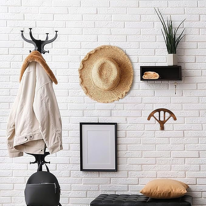 Wall Mounted Denim Hat Rack, Adjustable Shape Retention Hat Rack, Wooden Wall Mounted Hat Display Rack for Cowboy Hats and Ba