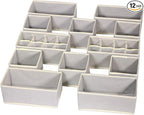 Set of 12 Foldable Drawer Organizer Dividers Cloth Storage Box Closet Dresser Organizer Cube Fabric Containers Basket Bins fo