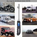SAFELIFE Digital Tire Pressure Gauge, Heavy Duty Dual Head Stainless Steel Made Swivel Air Chuck Tire Pressure for Truck RV with Backlit LCD and Flashlight-230 PSI