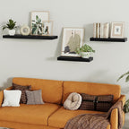Vivelove Black Bathroom Shelves Over Toilet, 16" Floating Shelves, Wall Shelf for Bathroom Bedroom, Living Room, Kitchen, Off