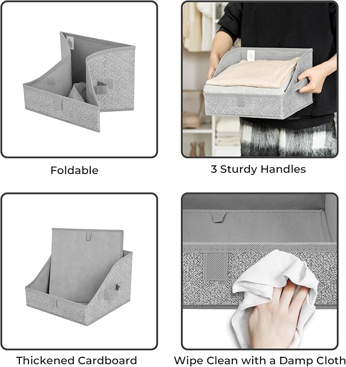GRANNY SAYS Trapezoid Storage Bin, Closet Shelf Organizers, Fabric Storage Bins with Handles, Closet Shelf Organizers and Sto