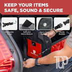TRUNKCRATEPRO Red Car Accessories Trunk Organizer For Car, Suv Premium Multi Compartments Collapsible Portable Car Organizer For Women W 2 Adjustable straps, non-skid bottom (Large Capacity)