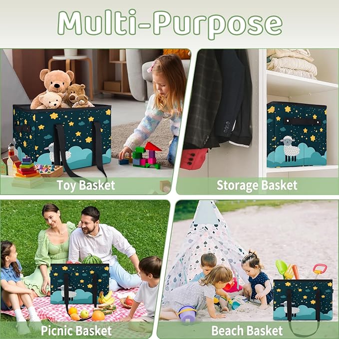 Reusable Grocery Bags Heavy Duty Shopping Bags Foldable Large Tote Bags with Long Handles & Hard Bottom