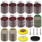 308 Pieces 3 Inch Sanding Discs, GOH DODD Wet Dry Sandpaper with Interface Pad and Backer Plate 1/4" 1/8" Shank, 60-10000 Gri