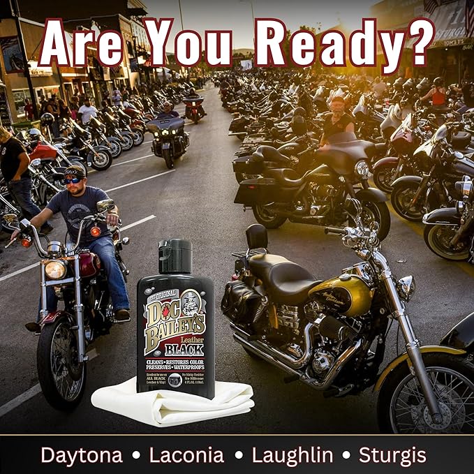 Doc Baileys Black Leather Detail Kit - All-in-One Leather Cleaner, Conditioner, Dye & Waterproofer - Restores Faded Black Lea