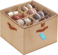 OrganiHaus Large Shoe Storage Bin for Closet, Shoe Organizer Box Fits up to 16 Pairs, Collapsible Fabric Shoe Basket w/Clear 
