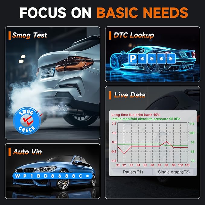 2026 FOXWELL NT630 Plus OBD2 Scanner with ABS and SRS, ABS Auto Bleed Scan Tool, Brake Code Reader with Live Data,