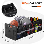 Trunk Organizer for Car, Collapsible Trunk Organizer with Multi Pockets, 3 Compartments Storage Organizer for Car SUV, Truck, S
