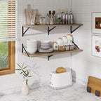 Deep Floating Shelves for Wall,36" Wx10 D Wood Wall Shelves with Metal Brackets,Hanging Storage Floating Shelf for Living Roo