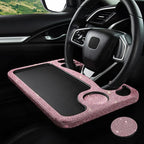 eing Car Eating/Laptop Steering Wheel Desk,Bling Crystal Steering Wheel Tray(16.6"x11.1"(2 in 1)) - Pink