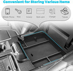 Upgrade Center Console Organizer Compatible with 2025 2026 Ford Expedition Active/Platinum/Tremor/King Ranch - Middle Armrest Storage Box Insert Tray Adopt ABS Material (Not for the 2023-2024 Model)