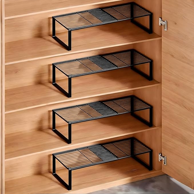 Multi-Functional Adjustable Metal Wire Shoe Rack Organizer - Stackable Shoe Storage for Closet, Extendable 15-24.4in, Retract