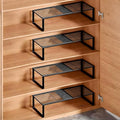Multi-Functional Adjustable Metal Wire Shoe Rack Organizer - Stackable Shoe Storage for Closet, Extendable 15-24.4in, Retract