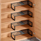 Multi-Functional Adjustable Metal Wire Shoe Rack Organizer - Stackable Shoe Storage for Closet, Extendable 15-24.4in, Retract