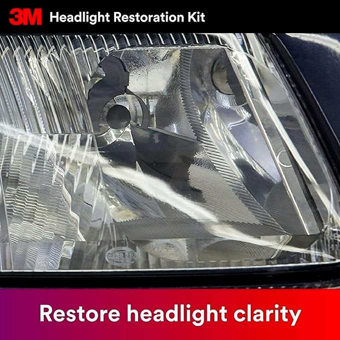 3M Headlight Lens Restoration Kit, Medium Duty 2-Pack, No Tools Required, Restores Cloudy Yellowed Plastic Lenses, Includes S