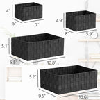 Posprica Woven Storage Baskets for Organizing 6 Pack, Large&Small Storage Cube Bins Set for Bathroom, Storage Boxes Container