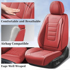 Coverado Car Seat Covers Full Set, Nappa Leather Seat Covers for Cars, Car Seat Protector Car Seat Cushion, Front and Back Se