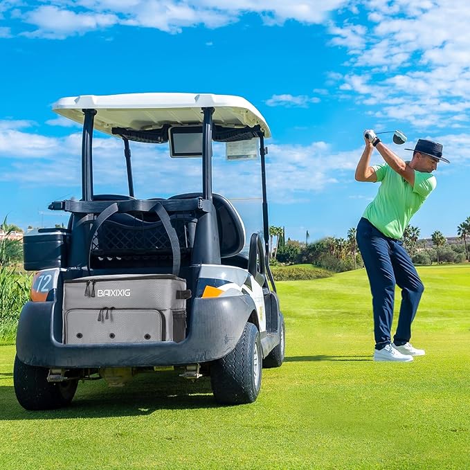 Golf Trunk Organizer, Waterproof Car Golf Locker with Separate Ventilated Compartment for 2 Pair Shoes, Golf Storage for Balls, Tees