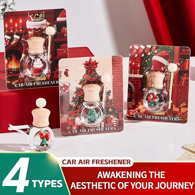 Car Air Freshener Diffuser Christmas Set, Hanging Car Scents Air Freshener, Car Fresheners Long Lasting, Essential Oil Diffus