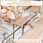 Yieach 3 Pack Clear Makeup Organizer Countertop for Dresser,Vanity and Bathroom Counter Organizer,Tiered Stackable Makeup Acr