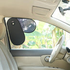 TFY Rotatable Car Side Window Sun Shade – 2-in-1 Adjustable Dual Layer Visor (Opaque Silver & Dark Tint) – Static Cling Sun Blocker for Driver Glare, UV Protection & Heat Reduction