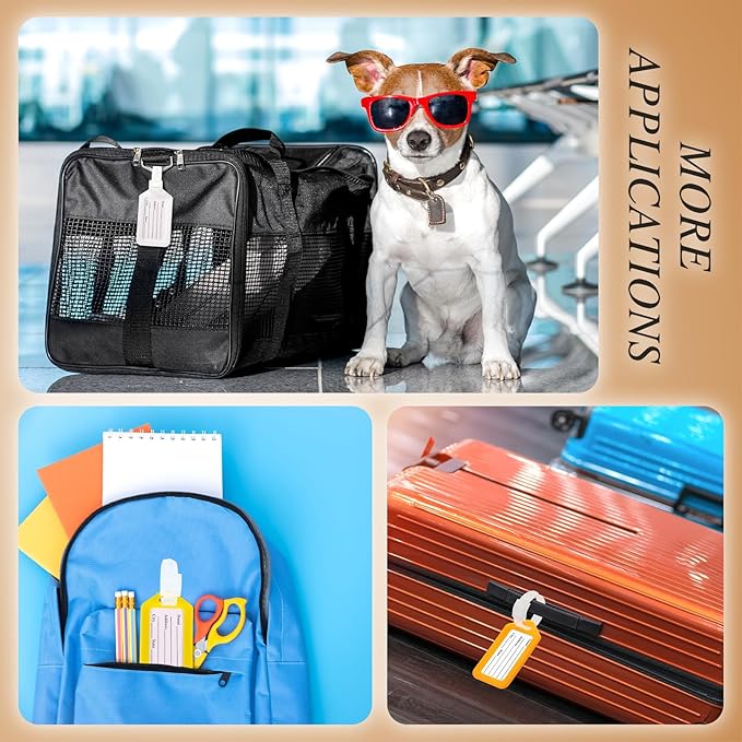Kigeli 200 Pcs Luggage Tags Bulk, Suitcases Backpack Baggage Name Tags with ID Card for Travel Wedding Back to School