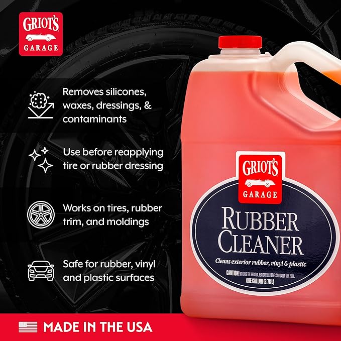 Griot's Garage Rubber Cleaner for Car Cleaning and Detailing, Works on Tires, Trims, and Moldings 11137, One Gallon