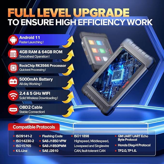 Autel Scanner MaxiCheck MX808S, 2026 US Ver. of MaxiCOM MK808S/ MK808Z, Bidirectional 11OS as MX900 MK900 MK900BT, 3000+