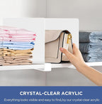 HBlife 6 Pcs White Acrylic Shelf Dividers, Vertical Purse Organizer for Closet Perfect for Sweater, Shirts, Handbags in Bedro