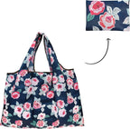 allydrew Large Foldable Tote Nylon Reusable Grocery Bags, 5 Pack