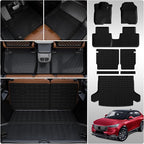 Floor Mats Compatible with 2023 2024 2025 2026 Honda HRV Trunk Mat Cargo Liner Cargo Mat Trunk Liner TPE Back Seat Cover Protector 2024 HR-V Accessories (Trunk Mat+Backrest Mats+Floor Mats)