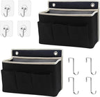2-Pack Wall Hanging Organizer Bag/Hanging Baskets with Large Mesh Compartment & 3 Pockets，Over the Door Organizer Space Savin