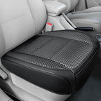 1 Pack Black Ventilated Bottom Car Seat Cover, 3D Air Mesh Breathable Front Leather Car Seat Protectors, Universal Fit Automo