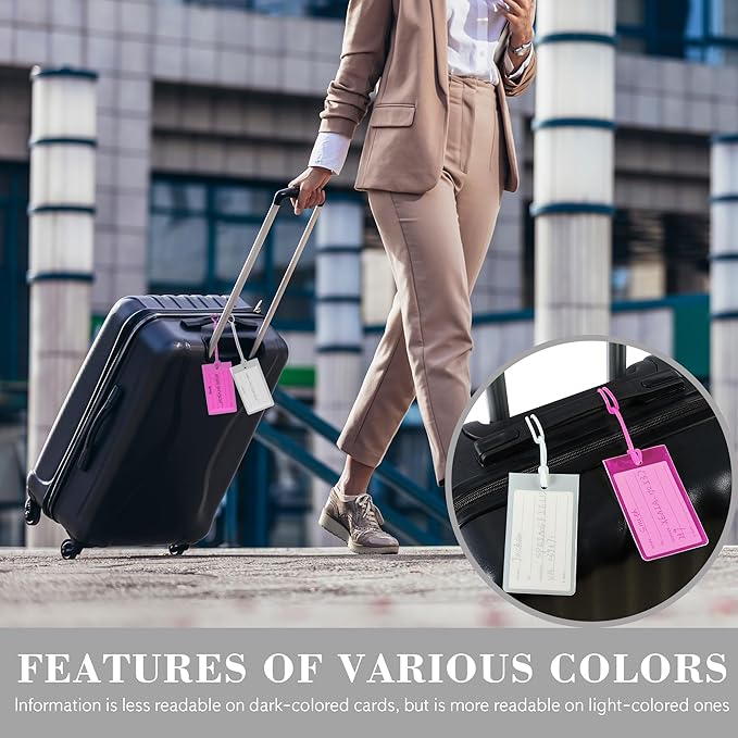 30 Pack Luggage Tags for Suitcases, Airplane Travel Essentials for Flying, International Travel Must Haves, and Luggage Acces