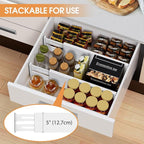 Bamboo Drawer Dividers Organizers, Kitchen Drawer Organizer, Adjustable Drawer Divider for Clothes, Kitchen, Dresser, Bedroom