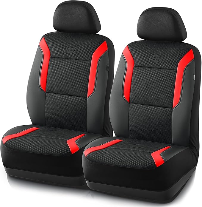 Skechers Memory Foam Car Seat Covers, Air Cool Mesh Thick Seat Covers, Car Seat Covers Front Seats Airbag Compatible, Automot