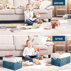 Fab totes Storage Bins [6-Pack], Foldable Storage Baskets for Organizing Toys, Books, Shelves, Closet, Large Storage Box with