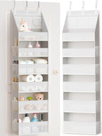 Criusia Over the Door Organizer, Heavy-Duty 6-Shelf Hanging Storage with 13 Mesh Pockets, 55lbs Capacity Behind the Door Stor