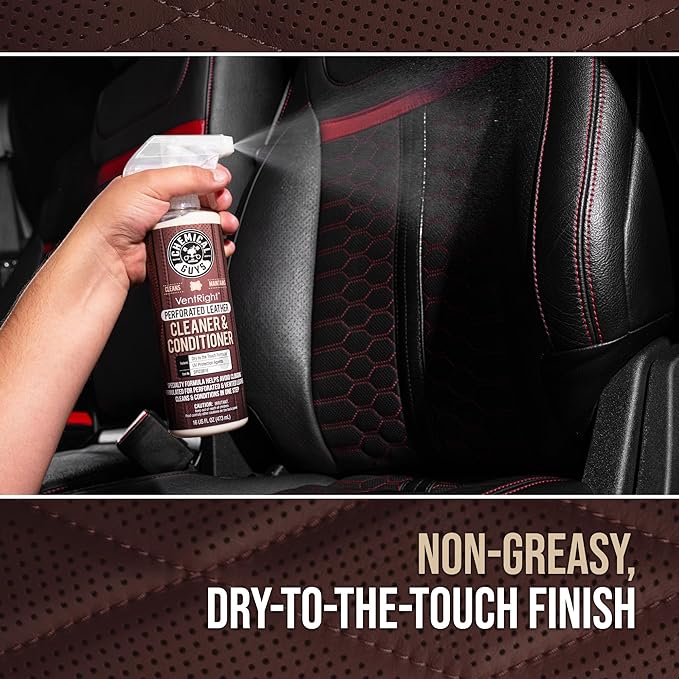 Chemical Guys VentRight Perforated Leather Cleaner and Conditioner Deep Cleaning Leather Cleaner for Ventilated Seats with Ad