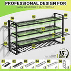 Large Power Tool Organizer Wall Mount, Garage Storage Cordless Tool Organizer with Screwdriver Holder, Heavy Duty Metal Stora