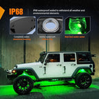Nilight LED Rock Light 6PCS Underglow Wheel Well Pods Waterproof Exterior Underbody Roof Rack Side Lamps for Car Truck Pickups ATV UTV SUV Motorcycle Boat, Green Color