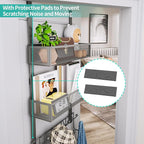 HapiRm Over The Door Hanger with Coat Hooks and 2 Baskets, Rustproof & Waterproof Over The Door Hooks, Storage Organizer for 