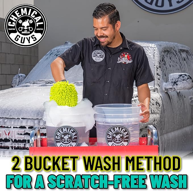 Chemical Guys HOL129 Best Two Car Wash Bucket Kit to Wash & Dry (11 Items Including 3 16 oz. Chemicals)