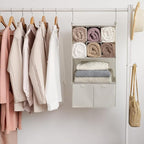 GRANNY SAYS Hanging Closet Organizer with Drawers, 4 Shelf Dividers Closet Hanging Organizer, Foldable Hanging Shelves for Cl