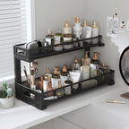 2 Pack 19IN Depth Under Sink Storage Organizer, Large 2-Tier Elegant Mesh Pull Out Shelf for Kitchen and Bathroom Cabinet Org