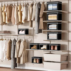 Homsorout Storage Bins with Lids - Small Fabric Organizers with Window, Collapsible Storage Bins for Clothes, Decorative Clos