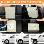 White Car Trash Can Cute, White Car Accessories for Women Waterproof Automotive Garbage Cans Leak Proof Vehicle Trash Can Diamond Pattern-Beige