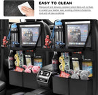 Car Backseat Organizer with Tray, Waterproof Back Seat Protector with Touch Screen Tablet Holder, 11 Storage Pockets Anti-Scratch Kick Mat Universal for Family Road Trips