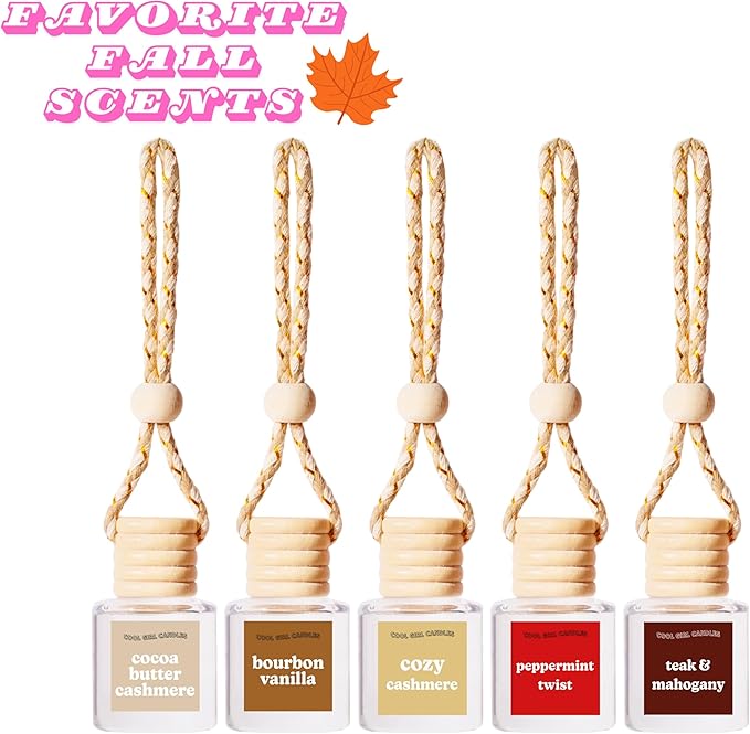 COOLGIRLCANDLES Coffee Date Car Hanging Fragrance Oil Diffuser - Air Freshener for Essential Oils, Scents Aromatherapy Automo